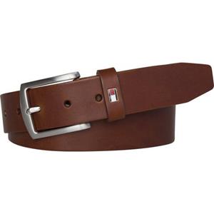 Tommy Hilfiger Leren riem DENTON 3,5 Robuuste leren riem met vlaglabel, zilveren gesp, verstelbaar