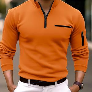 TSBABY 2023 Spring and Autumn Fashion Men's POLO Shirt Arm Zipper Shirt Men's Sports Polo Shirt Men's Loose Tops Coat