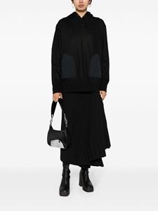 Junya Watanabe quilted panelled drawstring cotton hoodie - Zwart