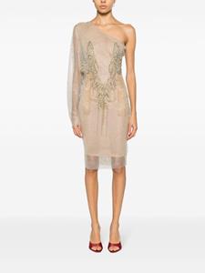 Genny mesh rhinestone-embellished dress - Goud