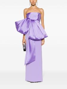 Solace London Maeve oversize-bow crepe gown - Paars