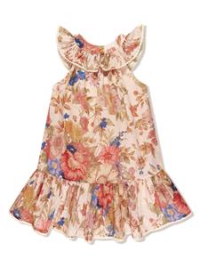 ZIMMERMANN Kids floral-print cotton dress - Beige