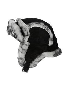 Burberry shearling-trimmed trapper hat - Zwart