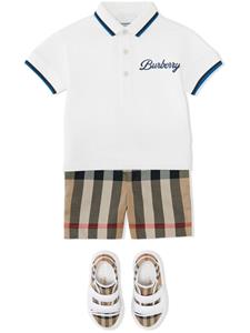 Burberry Kids Poloshirt met logoprint - Wit