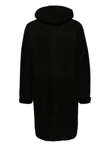Salvatore Santoro hooded suede coat - Zwart