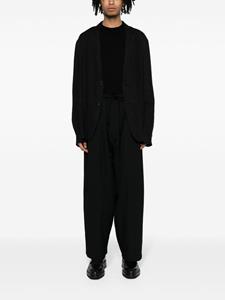 Yohji Yamamoto button-fastening wool tailored trousers - Zwart