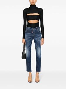 Dsquared2 logo patch cropped skinny jeans - Blauw