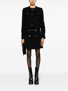 Versace frayed tweed wrap miniskirt - Zwart