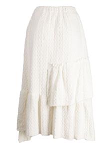 Tout a coup tiered A-line midi skirt - Beige