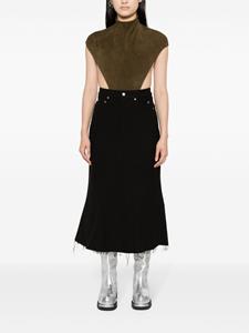 Rick Owens Godet denim midi skirt - Zwart