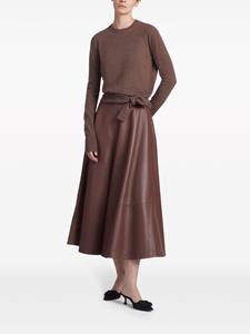 Altuzarra Varda A-line leather midi skirt - Bruin
