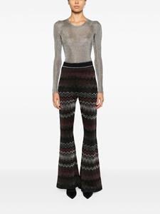 Missoni zigzag-woven high-waisted flared trousers - Zwart