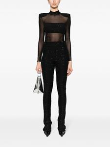 NISSA crystal-embellished flared trousers - Zwart