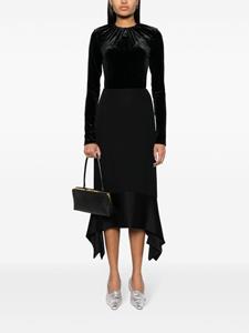 TOTEME asymmetric crepe-texture midi skirt - Zwart