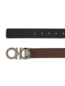 Ferragamo Gancini-buckle reversible leather belt - Bruin