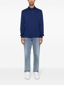 Zanone long-sleeve cotton polo shirt - Blauw