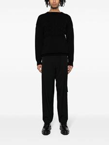 Yohji Yamamoto tapered-leg wool trousers - Zwart