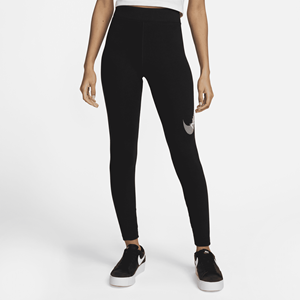 Nike Sportswear Swoosh Legging met hoge taille voor dames - Zwart