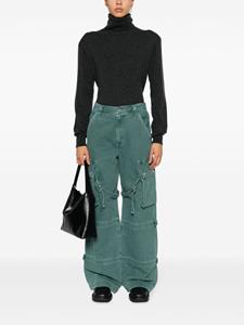 AGOLDE Vivian strap-detailing wide-leg jeans - Groen