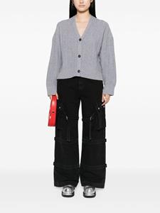 AGOLDE Vivian strap-detailing wide-leg jeans - Zwart