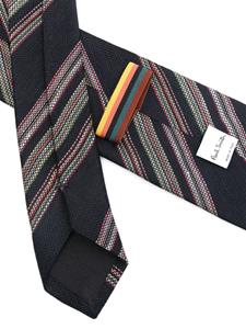 Paul Smith diagonal-stripe woven tie - Blauw
