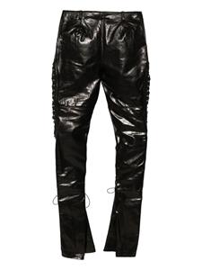 Marco Rambaldi lace-up leather trousers - Zwart