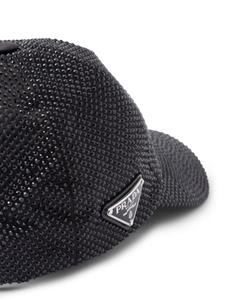 Prada crystal-embellished baseball cap - Zwart