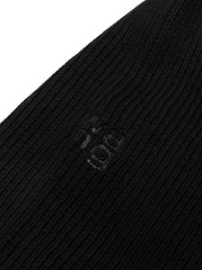 Alexander Wang logo-embroidered ribbed balaclava - Zwart