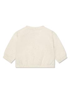 Kenzo Kids logo-print speckled sweatshirt - Beige