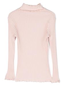 Il Gufo Ribgebreid poloshirt - Roze