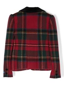 Ralph Lauren Kids tartan check-pattern wool-blend bomber jacket - Rood