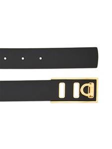 Ferragamo fixed Gancini leather belt - Zwart