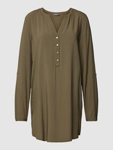 Montego Lange blouse van pure viscose met korte knoopsluiting
