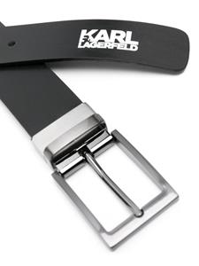 Karl Lagerfeld Riem met logo-reliëf - Zwart