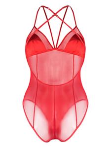 Dolce & Gabbana Transparent open-back body - Rood