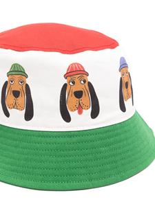 Mini Rodini dog-print organic cotton bucket hat - Beige