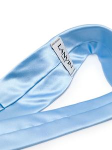 Lanvin Zijden-satijnen stropdas met logopatch - Blauw