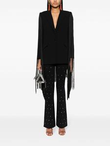 NISSA rhinestone-embellished flared trousers - Zwart