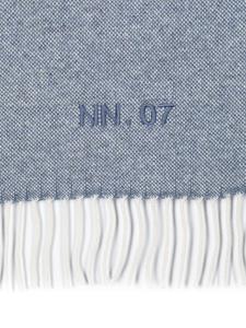 NN07 Two 9008 fringed scarf - Blauw