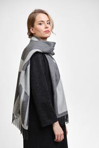 Alpa SHAPE midi shawl, grey/off-white