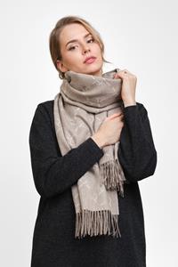 Alpa TWIG midi shawl, beige/off-white