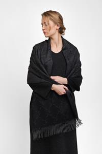 Alpa TWIG midi shawl, dark grey/black