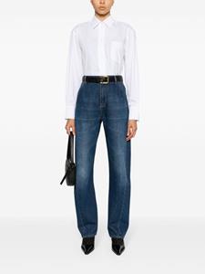 Victoria Beckham Jeans met wijde pijpen en logopatch - Blauw