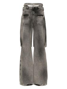 ALESSANDRO VIGILANTE cut-out wide-leg jeans - Grijs