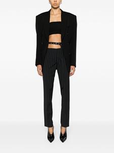 The Attico cut-out pinstriped tailored trousers - Blauw