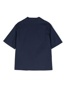 Gucci Kids logo-embroidered cotton-blend shirt - Blauw