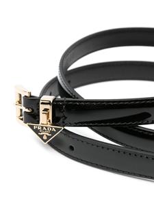 Prada triangle logo-embellished patent belt - Zwart