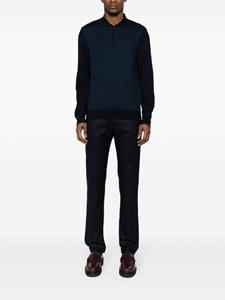 Corneliani half-zip virgin wool polo shirt - Blauw
