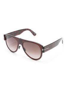 TOM FORD Eyewear logo-plaque pilot-frame sunglasses - Zwart