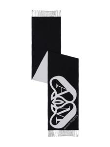 Alexander McQueen Sjaal met logo - Zwart